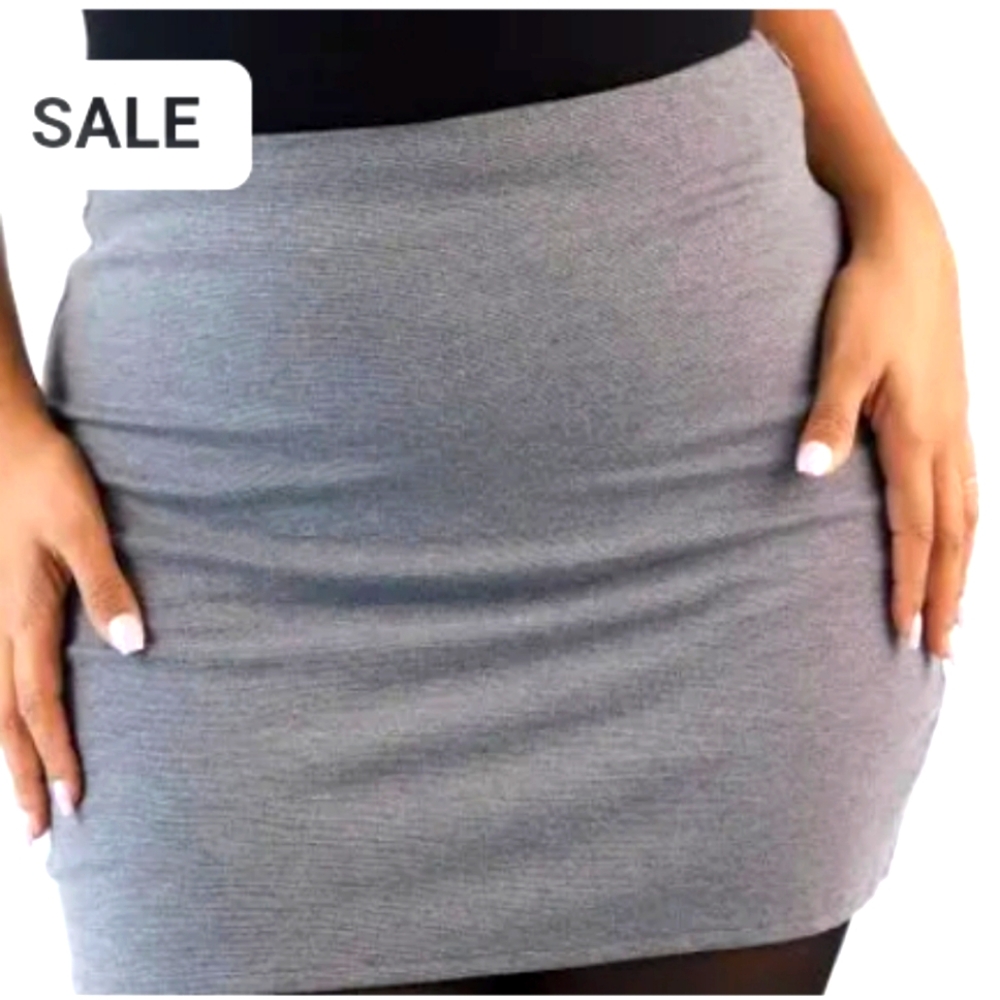 Torrid Love Sick 2X Gray Mini Bandage Skirt STRETCHY AF-1677